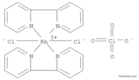 Molecular Structure of 49727-33-5 (Rhodium(1+), bis(2,2-bipyridine-N,N)dichloro-, (OC-6-22)-, perchlorate)